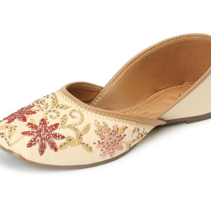 XE Looks Women's Cream Embroidered Flats